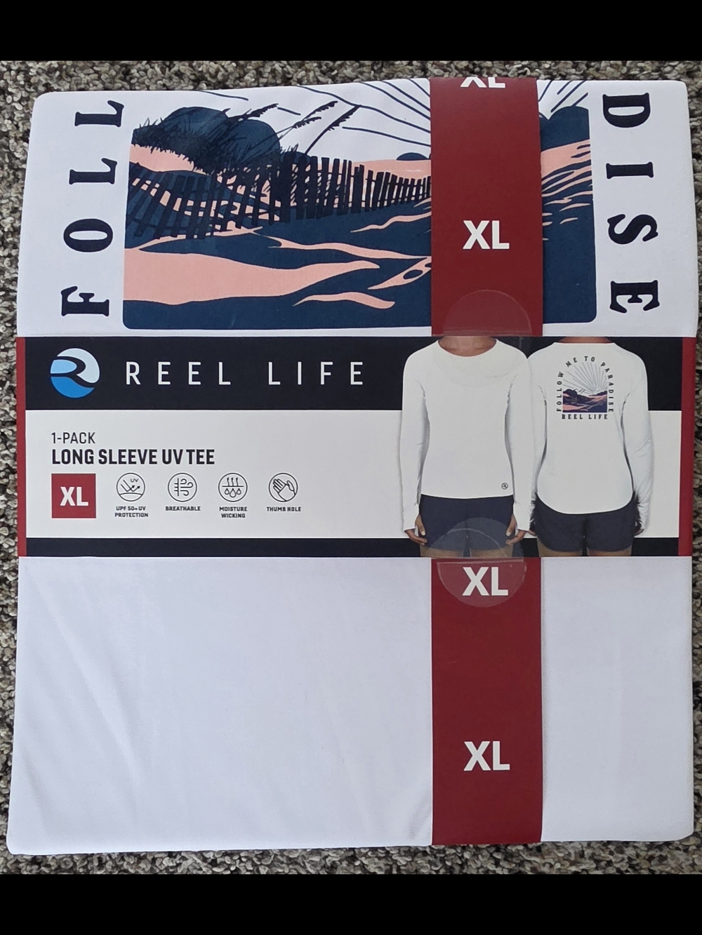 Women’s Reel Life White Long Sleeve UV Tee - XL